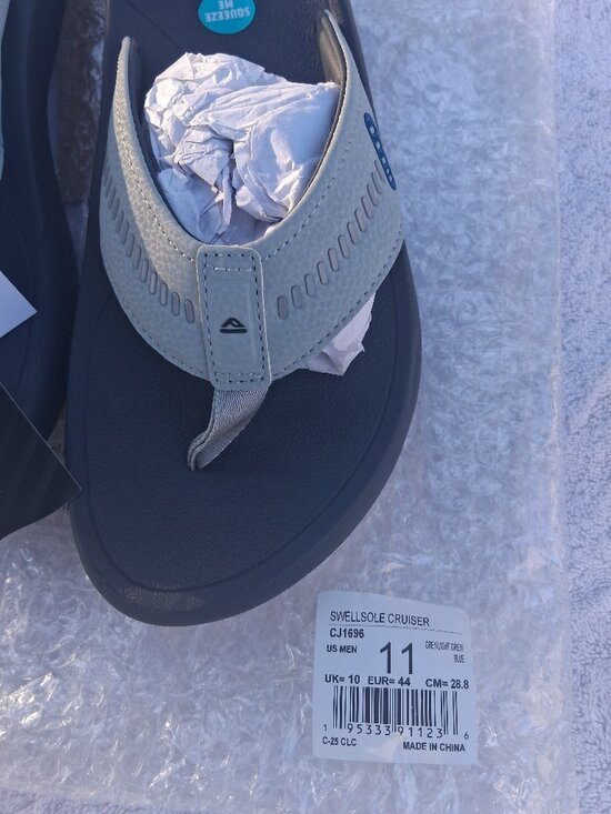 REEF SWELLSOLE CRUISER Mens Slides Sandals Size 11 Grey Blue CJ1696 main image 4